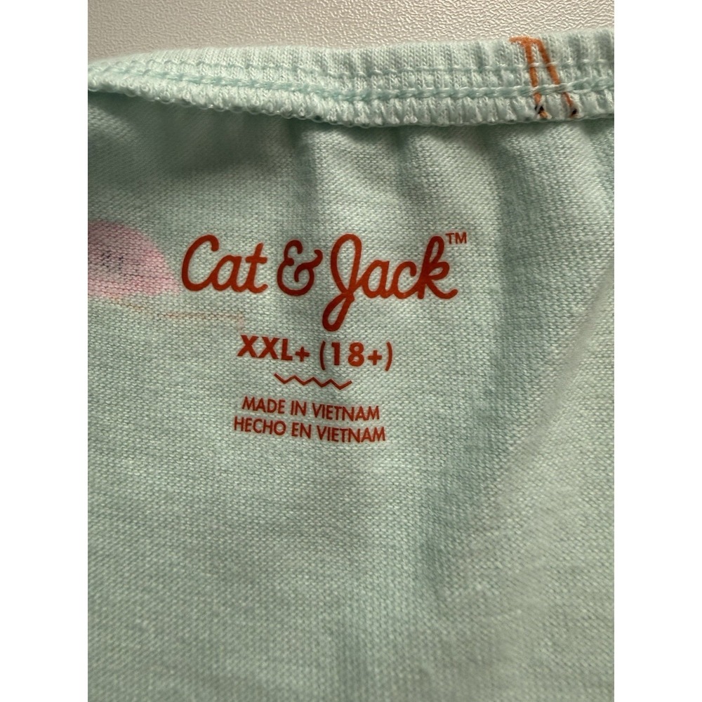 Cat & Jack girls mint w/ Pink Flamingos print‎ tiered cross back dress, XXL 18+ - Picture 4 of 6